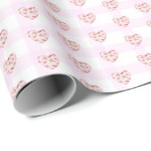 Pink Preppy Coquette Wrapping Paper Geschenkpapier (Rolleneckpunkt)