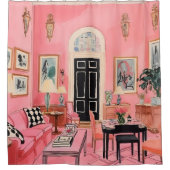 Pink Preppy Duschvorhang (Vorderseite)
