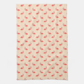 Pink Preppy Flamingos auf Cream Kittuch Geschirrtuch (Vertikal)