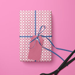 Pink Preppy Gingham Hearts- Wrapping Paper Roll Geschenkpapier