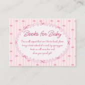 Pink preppy hand drawn baby shower book request begleitkarte (Vorderseite)