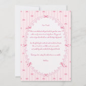 Pink preppy hand drawn baby shower dankeskarte (Rückseite)