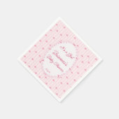 Pink preppy hand drawn baby shower monogrammed serviette (Ecke)