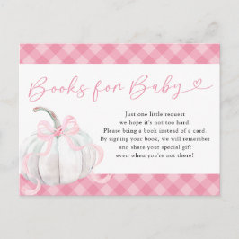 Pink Preppy Pumpkin Books für Baby Einladungspostkarte