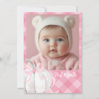 Pink Preppy Pumpkin Foto Banner zum ersten Geburts