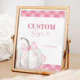 Pink Preppy Pumpkin Girl 1. Geburtstag Benutzerdef Poster