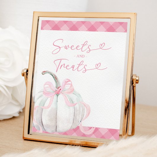 Pink Preppy Pumpkin Girl Birthday Sweet and Lecker Poster