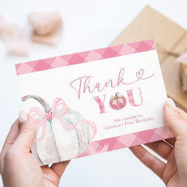 Pink Preppy Pumpkin Girl Geburtstag Danke Karte