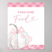 Pink Preppy Pumpkin Girl's Birthday Food Poster (Vorne)