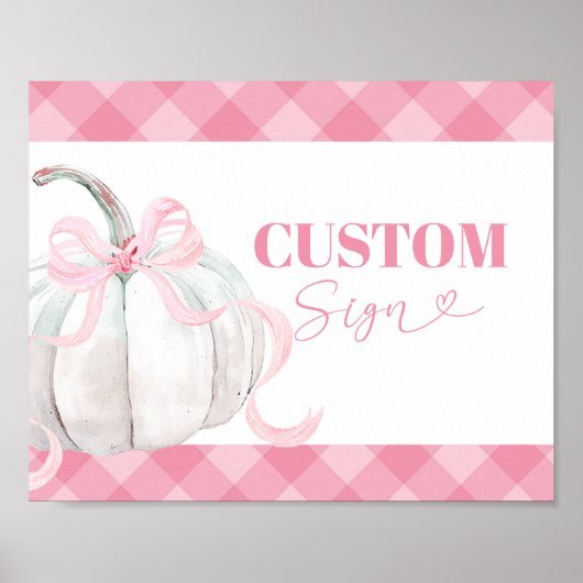 Pink Preppy Pumpkin Girl's Geburtsdatum Custom Sig Poster (Vorne)