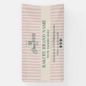 Pink Preppy Stripes Bakery Logo Event Display  Banner (Vertikal)