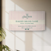 Pink Preppy Stripes Bakery Logo Event Display Banner