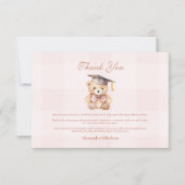 Pink Preschool Teddy Bär Abschluss Dankeskarte (Vorderseite)