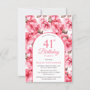 Pink Pretty Garden Floral Arch Chic 41. Geburtstag Einladung