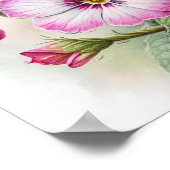 Pink Primrose Blume Art Print Poster (Ecke)