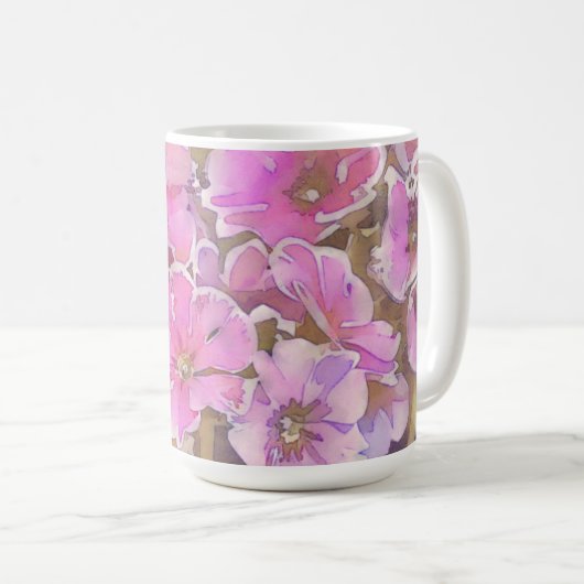 Pink Primrose Blume Blumenstrauß Tasse Cup (VorderseiteRechts)