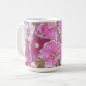 Pink Primrose Blume Blumenstrauß Tasse Cup (Vorderseite Links)