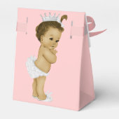 Pink Princess African American Baby Girl Dusche Geschenkschachtel (Rückseite)