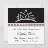 Pink Princess Baby Birth Ankündigungen (Rückseite)