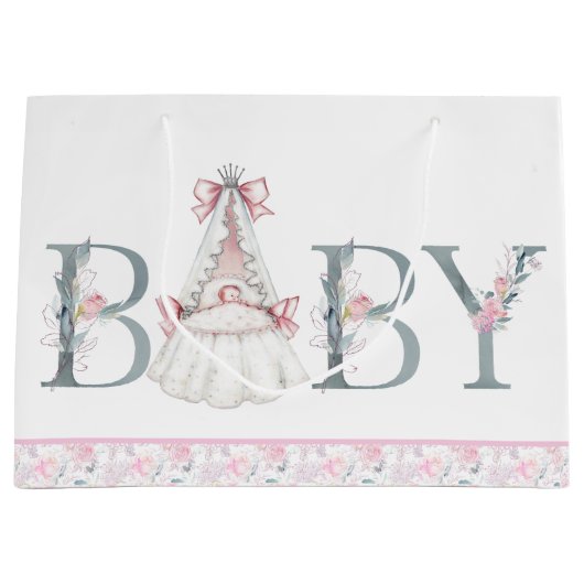Pink Princess Baby Dusche Babygeschenk Große Geschenktüte (Vorderseite)