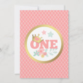 Pink Princess Baby Girl Einladung zum Geburtstag (Rückseite)