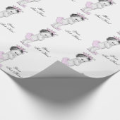 Pink Princess Baby Girl Wrapping Paper Geschenkpapier (Ecke)