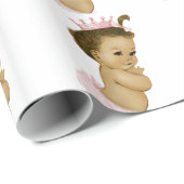 Pink Princess Baby Girl Wrapping Paper Geschenkpapier (Rolleneckpunkt)