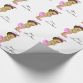 Pink Princess Baby Girl Wrapping Paper Geschenkpapier (Ecke)