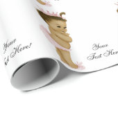 Pink Princess Baby Girl Wrapping Paper Geschenkpapier (Rolleneckpunkt)