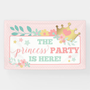 Pink Princess Baby Mädchen erster Geburtstag Party Banner