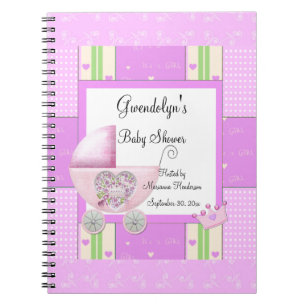 Pink Princess Babydusche Spiral Notebook Notizblock