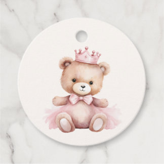 Pink Princess Bear Baby Dusche Danke Geschenkanhänger