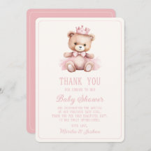 Pink Princess Bear Baby Girl Babydusche