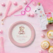 Pink Princess Bear Baby Girl Babydusche Pappteller (Party)
