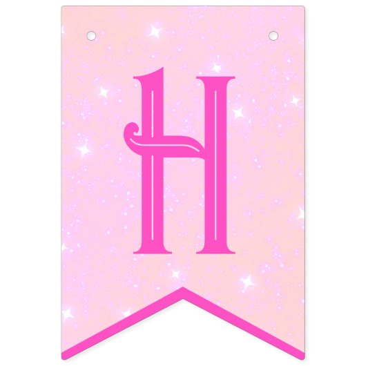 Pink Princess Birthday Bunting Banner (Zweite Fahne)