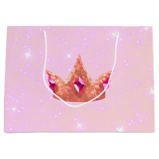 Pink Princess Birthday Gift Bag Große Geschenktüte
