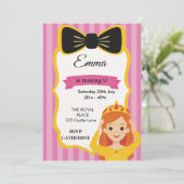 Pink Princess Birthday Invite | Zazzlemade (Stehend Vorderseite)