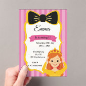 Pink Princess Birthday Invite | Zazzlemade Acryleinladungen (Insitu (Handheld))