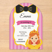 Pink Princess Birthday Invite | Zazzlemade Acryleinladungen (Vorderseite)