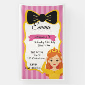 Pink Princess Birthday Invite | Zazzlemade Banner (Vertikal)