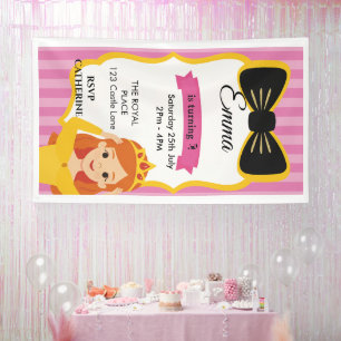 Pink Princess Birthday Invite   Zazzlemade Banner