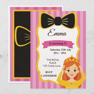 Pink Princess Birthday Invite Zazzlemade Einladung