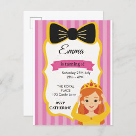 Pink Princess Birthday Invite | Zazzlemade Einladungspostkarte