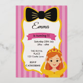 Pink Princess Birthday Invite | Zazzlemade Folieneinladung (Vorderseite)