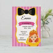 Pink Princess Birthday Invite | Zazzlemade Folieneinladung (Stehend vorne)