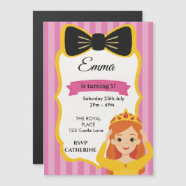Pink Princess Birthday Invite | Zazzlemade Magneteinladung