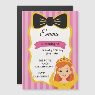 Pink Princess Birthday Invite | Zazzlemade Magneteinladung