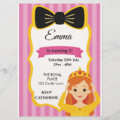 Pink Princess Birthday Invite | Zazzlemade Menükarte (Vorderseite)