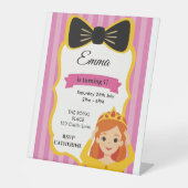 Pink Princess Birthday Invite | Zazzlemade Sockelschild (Vorderseite)