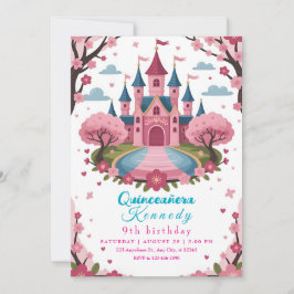 Pink Princess Castle Birthday for Girls Einladung